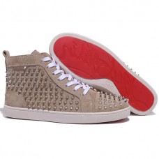 Christian Louboutin Louis Spikes cipők Taupe