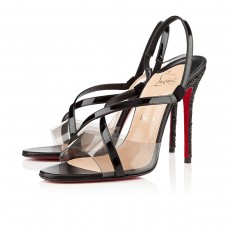 Christian Louboutin Coup De Bleu 100 mm-es szandál fekete