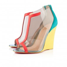 Christian Louboutin Scuba 100mm ékek Caraibes/Canari bőr szandál