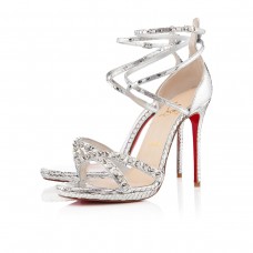 Christian Louboutin Monocronana 120mm szandál ezüst