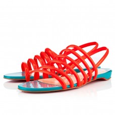 Christian Louboutin Vildo lapos szandál lángszínű
