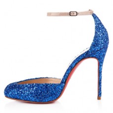 Christian Louboutin Tres Decollete 100 mm-es pumpás cipő kék