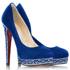 Christian Louboutin Eugenie 120 mm-es pumpák kék