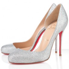Christian Louboutin Helmour 100 mm-es szivattyúk ezüst