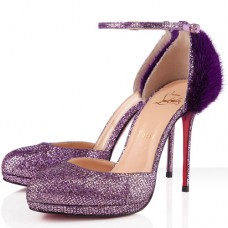 Christian Louboutin Crazy Fur 120 mm-es pumpák lila Christian Louboutin Crazy Fur 120 mm-es pumpák lila