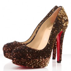 Christian Louboutin Bianca 140 mm-es pumpák arany