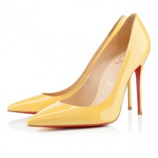 Christian Louboutin Decollete 554 100 mm-es pumpás cipő sárga