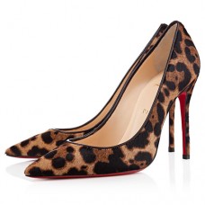 Christian Louboutin Decollete 554 100 mm-es pumpás cipő leopárdmintás