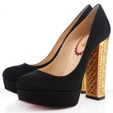 Christian Louboutin Bois Dore 140 mm-es pumpák fekete/arany