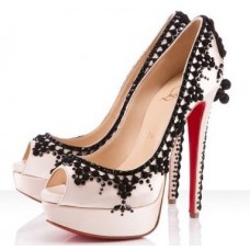 Christian Louboutin Torero 140 mm-es peep toe cipők nude színben