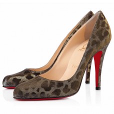 Christian Louboutin Decollete 868 100 mm-es pumpák leopárdmintás
