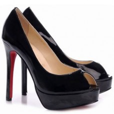 Christian Louboutin Altadama 140 mm-es peep toe cipő fekete