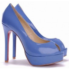 Christian Louboutin Altadama 140 mm-es peep toe cipők kék színben