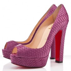 Christian Louboutin Bambou 140 mm-es peep toe cipő ametiszt