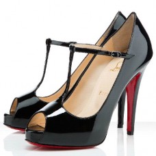 Christian Louboutin Burlina 120 mm-es peep toe cipő fekete