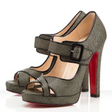 Christian Louboutin Dordogne 120 mm-es peep toe cipők fekete
