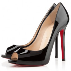 Christian Louboutin Flo 120 mm-es peep toe cipők fekete