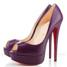 Christian Louboutin Lady 140 mm-es peep toe cipők lila