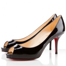 Christian Louboutin Mater Claude 80 mm-es peep toe cipők fekete színben