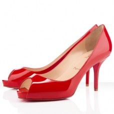 Christian Louboutin Mater Claude 80mm-es peep toe cipők Pirosak Christian Louboutin Mater Claude 80mm-es peep toe cipők Pirosak