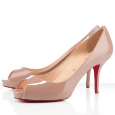 Christian Louboutin Mater Claude 80mm-es peep toe cipők nude színben