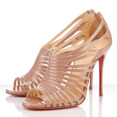 Christian Louboutin Multibrida 100 mm-es peep toe cipők nude színben