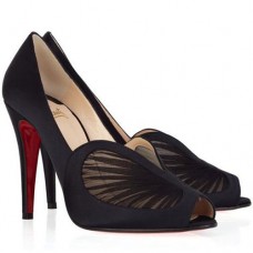 Christian Louboutin Papilipi 100 mm-es peep toe cipők fekete