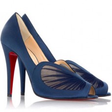 Christian Louboutin Papilipi 100 mm-es peep toe cipők kéken