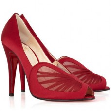 Christian Louboutin Papilipi 100 mm-es peep toe cipők pirosak