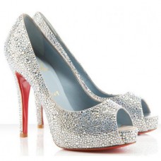 Christian Louboutin Very Riche 120mm Szandál Különleges Alkalmakra Ezüst