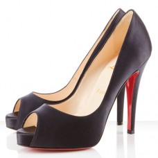Christian Louboutin Very Prive 100 mm-es peep toe cipők fekete