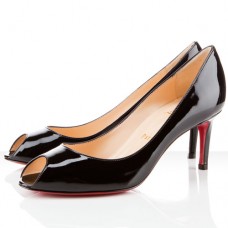 Christian Louboutin You You 80 mm-es peep toe cipők fekete