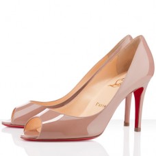 Christian Louboutin You You 80mm-es peep toe cipők nude színű