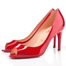 Christian Louboutin You You 80 mm-es peep toe cipők pirosak