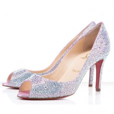 Christian Louboutin You You 80 mm-es peep toe cipő Aurora Boreale-tól