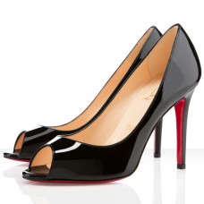 Christian Louboutin You You 100 mm-es peep toe cipő fekete
