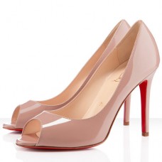 Christian Louboutin You You 100mm peep toe cipők nude