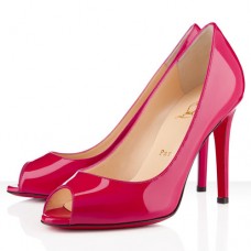Christian Louboutin You You 100 mm-es peep toe cipő, rózsaszín, Matador