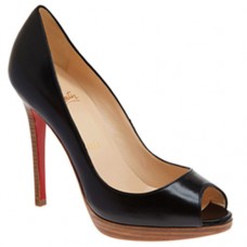 Christian Louboutin Yolanda 120 mm-es peep toe cipő fekete