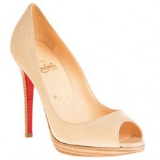 Christian Louboutin Yolanda 120 mm-es peep toe cipő nude