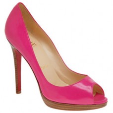 Christian Louboutin Yolanda 120 mm-es peep toe cipő, rózsaszín, Matador