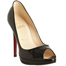 Christian Louboutin Yolanda 120 mm-es peep toe cipő fekete