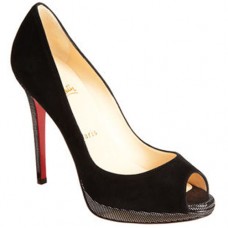 Christian Louboutin Yolanda 120 mm-es peep toe cipő fekete