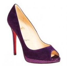 Christian Louboutin Yolanda 120 mm-es peep toe cipők lila Christian Louboutin Yolanda 120 mm-es peep toe cipők lila