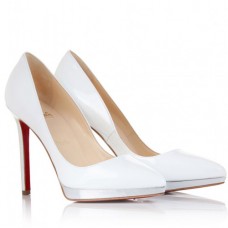 Christian Louboutin Pigalle Plato 120 mm-es pumpák fehér