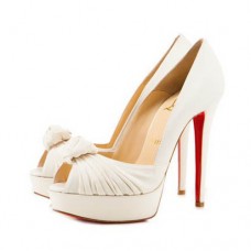Christian Louboutin Greissimo 140mm Peep Toe Pumps fehér