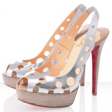 Christian Louboutin Ginza 140 mm-es peep toe cipők Argento