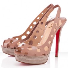 Christian Louboutin Ginza 140 mm-es peep toe cipők nude színben