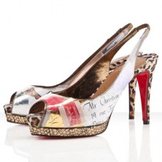 Christian Louboutin Winter Trash 100mm Slingbacks Szandálok Többszínű Christian Louboutin Winter Trash 100mm Slingbacks Szandálok Többszínű
