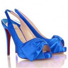 Christian Louboutin Very Noeud 120mm Slingbacks Szandál Kék Christian Louboutin Very Noeud 120mm Slingbacks Szandál Kék